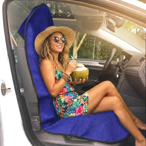 Car Seat Cover Protector Front Seats (2Pcs Front Seat Towel / Blue)