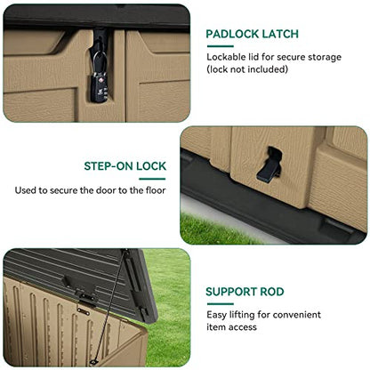 Outdoor Resin Storage Sheds (Medium-4.3x3.4ft / Brown)