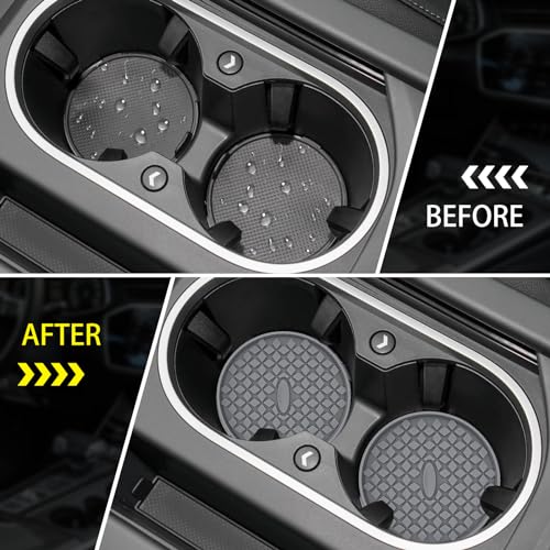 Car Cup Coasters [4 Pack] Silicone Car Coasters (4 Pack-deep Grey)
