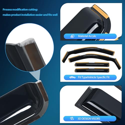 in Channel Rain Guards for Silverado (Chevy Silverado 1500 Crew Cab 2019-2026)