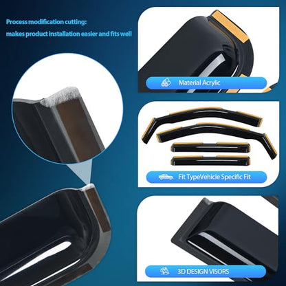 in Channel Rain Guards for Silverado (Chevy Silverado 1500 Crew Cab 2019-2026)