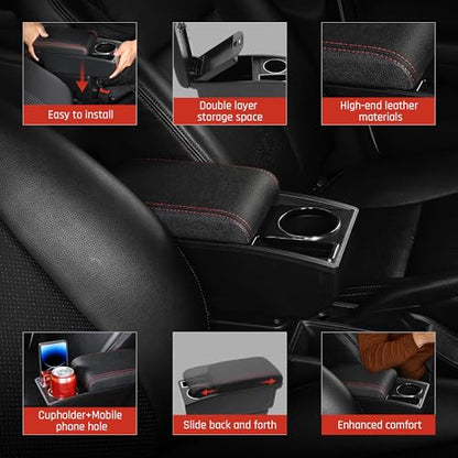Armrest Box for Toyota Hilux Accessories (Red Thread)
