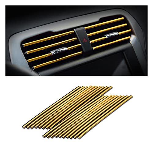20PCS Waterproof Bendable Car Air Vent Trim Strips (Gold)