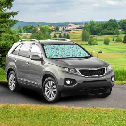 Holiday Duck Car Shade Front Windshield Sun Shade Foldable Car Shade Umbrella Keep Vehicle Cool for Most Vehicles Windshield Umbrella 57" X 30" (One Size / Holiday Duck)