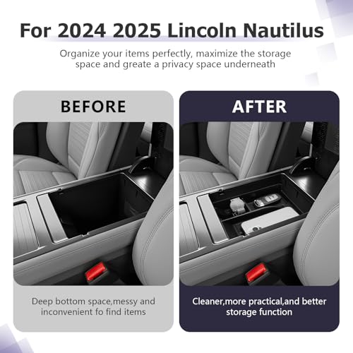 Lincoln Nautilus Center Console Organizer Compatible with 2024 2025 2026 Lincoln Nautilus Premiere