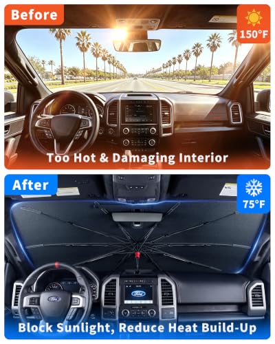 Windshield Sun Shade Umbrella (Large(61"L x 35"W))