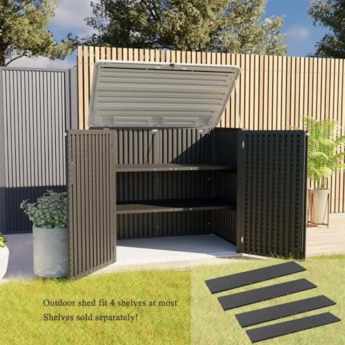 Larger Outdoor Storage Shed Weather Resistance (48 Cu.ft Black Shed-03C)