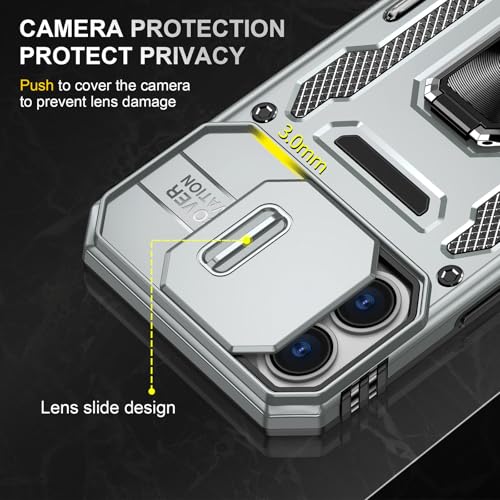 Phone Case for 16 iPhone Case with Kickstand Ring Holder (iPhone 16 【6.1 inch】 / Grey)