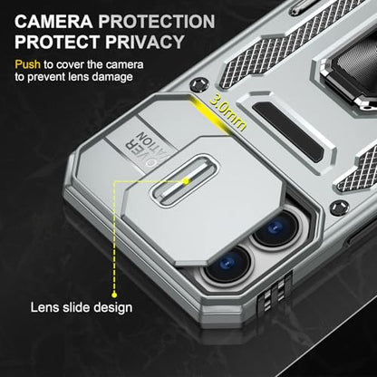Phone Case for 16 Plus iPhone Case iPhone 16 Plus Phone Case with Kickstand Ring Holder (iPhone 16 Plus 【6.7 inch】 / Grey)