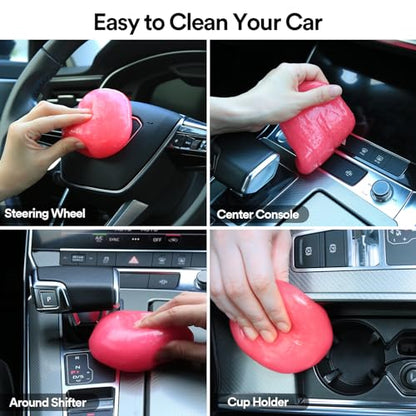 Car Cleaning Gel Car Cleaning Putty Car Putty Auto Detailing Tools (Pink(2Pack))