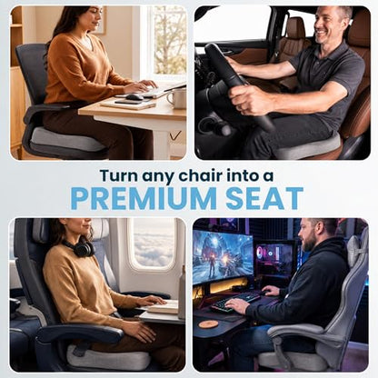 Extra Large Gel & Memory Foam Seat Cushion (Gray / X-Large)