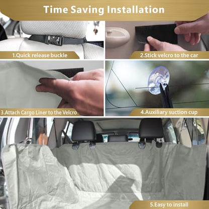 SUV Cargo Liner for Dogs (Grey / Large Extended (With Flaps) 93")