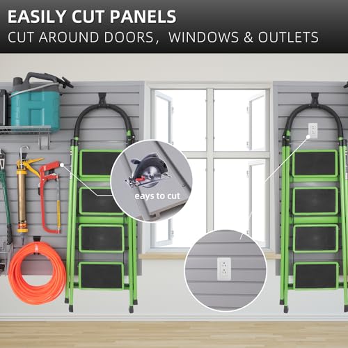 Slat Wall Paneling Garage Wall Organizer (Grey / 4x2ft)