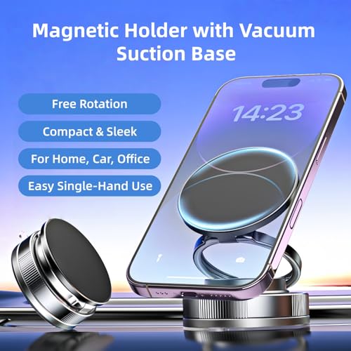 2026 Upgraded Magnetic Car Phone Holder for Magsafe (E. T28-Black Base)