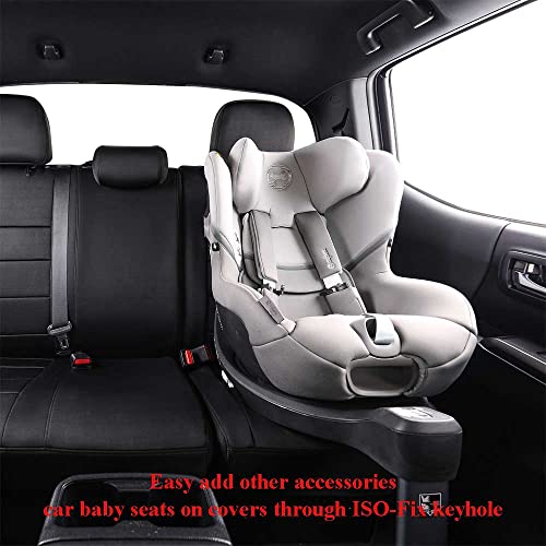 Custom Fit Tacoma Neoprene Car Seat Covers for Toyota Tacoma 2016 2017 2018 2019 2020 2021 2022 2023 Double Cab ((Black) / 2016-2023 Tacoma Full Set,4DR)
