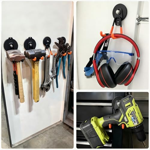 Magnetic Hooks Heavy Duty (2.6in Magnet M Red Hooks 2PCS)