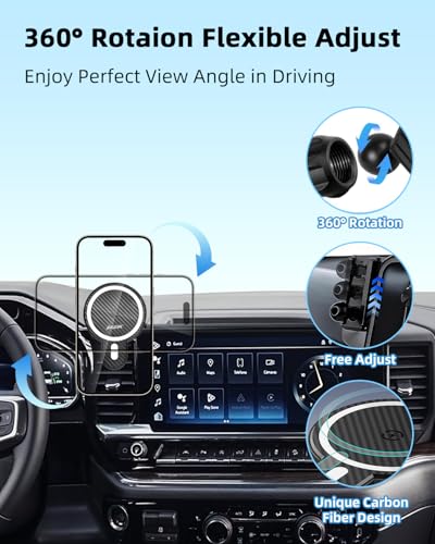 Car Phone Holder for 2022 (Silverado 1500/GMC Sierra 1500 2022-2026 / Magsafe+ Wireless Charger)