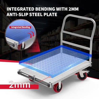 2-in-1 Steel Panel Truck, 2500 lb Drywall Cart, 40 x 24 in (40x24 Inch)