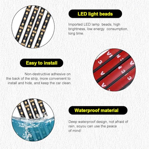 Car LED Strip Light (Orange-Yellow / 48 LED, USB Port)