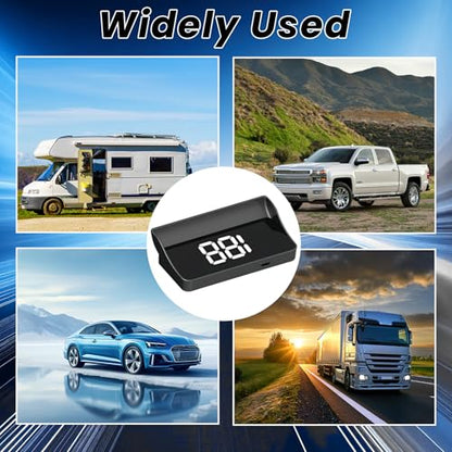 Heads Up Display for Cars (HUD Speedometer (White Display))