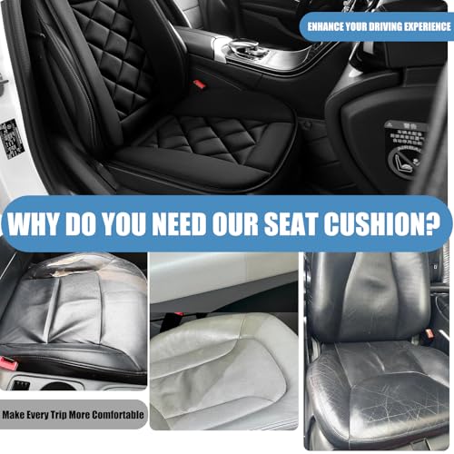 Car Seat Cushion with Back Support Pillow (Black)