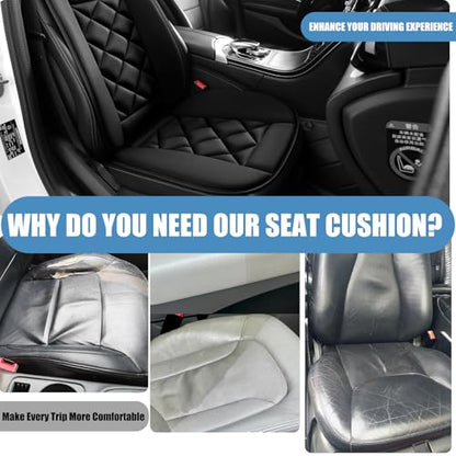 Car Seat Cushion with Back Support Pillow (Black)