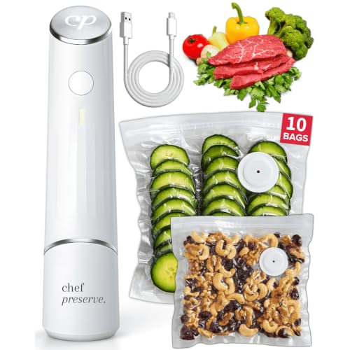 Compact Vacuum Sealer for Food (Vacuum Sealer + 10 Bags)