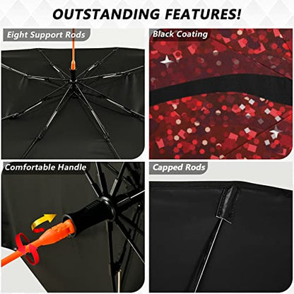 Woman Red Lips Glitter Windshield Sun Shade Umbrella Foldable Car Front Window Sunshade Blocks UV Rays Heat Keep Vehicle Cool (multi 29)