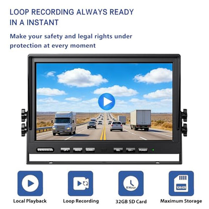 10'' 1080P Wireless Backup Camera System (10-inch+4 cameras)