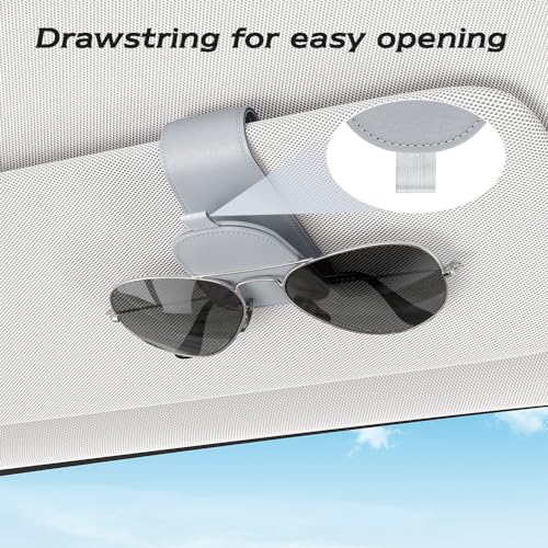 Magnetic Sunglass Holder for Car Visor (Light Gray)