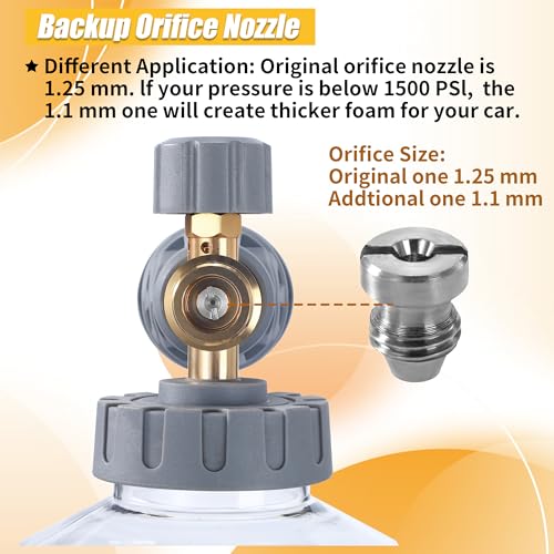 Pressure Washer Foam Cannon with Dual Connector (Grey, Yellow)