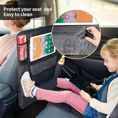 Car Backseat Organizer with Touch Screen Tablet Holder (Black / 1 Pack)