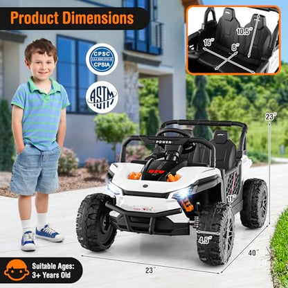 Kids UTV 12V Battery Powered Electric Off (White)