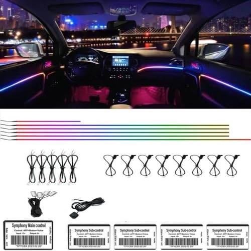 Acrylic Interior Car LED Strip Light APP Control (18 in 1)