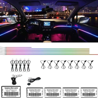 Acrylic Interior Car LED Strip Light APP Control (18 in 1)
