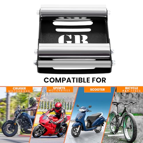 Motorcycle Roller Wheel Cleaning Stand (Black Roller Medium)