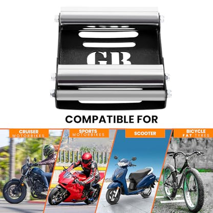 Motorcycle Roller Wheel Cleaning Stand (Black Roller Medium)
