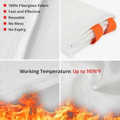 Emergency Fire Blanket for Home and Kitchen (40"x40")