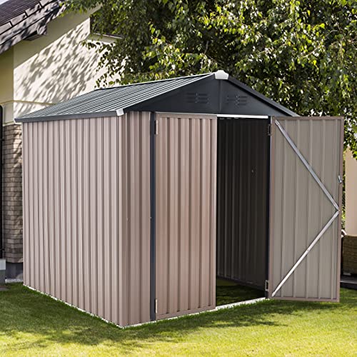 6' x 6' Metal Outdoor Storage Shed (Gray / 6x6)