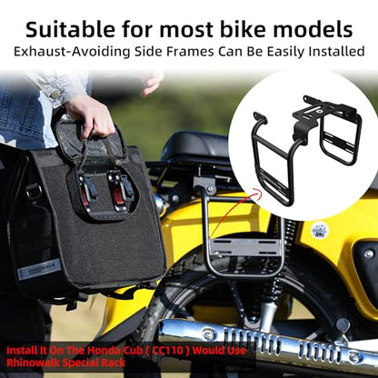 Motorcycle Saddlebag 13L Waterproof Luggage Bag Quick Release Motorcycle Side Bag for Motorbike Travel (Black 13L / Black 13L)