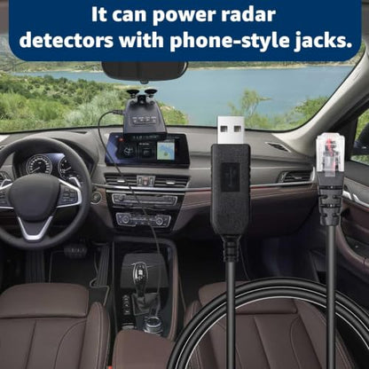 USB to RJ11 Radar Detector Power Cable for Uniden Escort Detectors 4.92Ft (4.92FT)