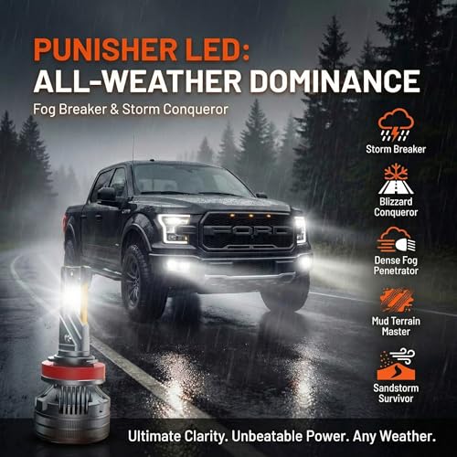 9012 HIR2 Punisher 60000lm High Performance LED Bulb 6000K (9012/HIR2)