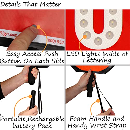 24" LED Stop Slow Paddle (24" x 24")