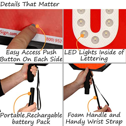 24" LED Stop Slow Paddle (24" x 24")