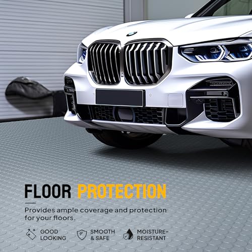 7.5x17 FT Garage Floor Mat (7.5'x17' / Grey(Coin))