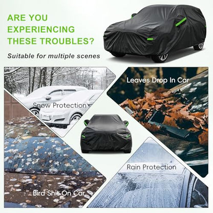 Waterproof Hatchback Car Cover All Weather (A9-Fit hatchback length ( up to 178") / black)