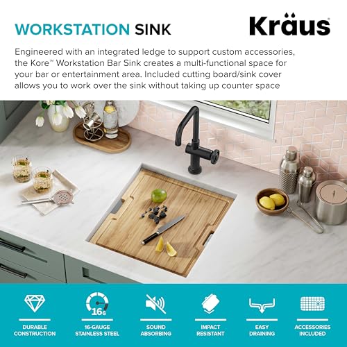 Stainless Steel 17 in 16 Gauge Undermount Bar Sink KWU111 (Stainless Steel / 17 Inch / Sink)