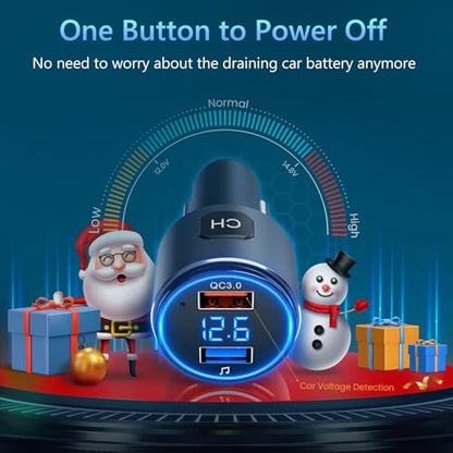 Upgraded V5.3 FM Bluetooth Transmitter (Black)
