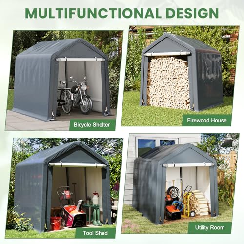 8x6.5Ft Portable Shed (Gray / 8x6.5Ft)