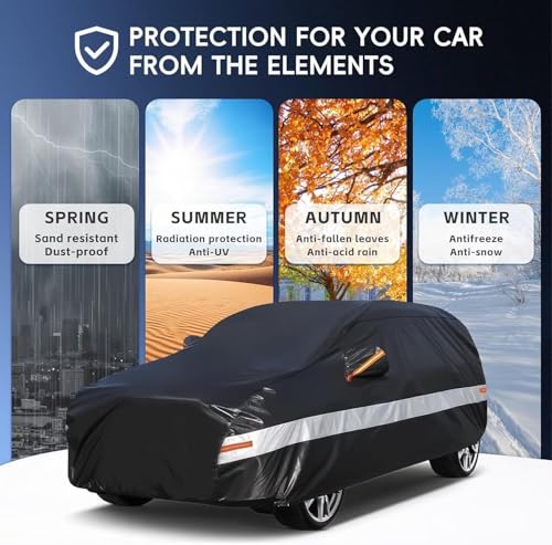 10 Layers SUV Car Cover Custom Fit for Ford Explorer (Black Gray / Custom Fit for Ford Explorer)